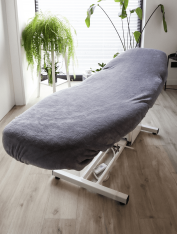 Pokrowiec na fotel kosmetyczny, pluszowy, szary (90x210cm)