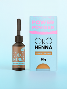 Henna pudrowa do brwi, 01 Light Brown, OkO (10g)
