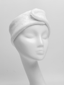 Opaska kosmetyczna do włosów pluszowa, biała