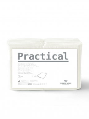 Podkłady higieniczne papierowo-foliowe (33x48cm) 100 listków, Practical, białe