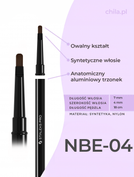 Pędzelek dwustronny liner+żel EXPERT 01/04, Staleks PRO