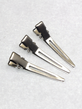 Klipsy fryzjerskie do włosów metalowe, srebrne (10 szt)