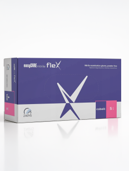 Rękawiczki nitrylowe bezpudrowe, easyCARE flex Cobalt (100 szt/op) S