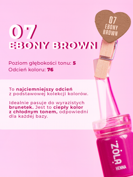 Henna pudrowa do brwi, 07 EBONY BROWN, Zola (5g)