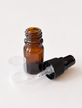 Butelka szklana brązowa z atomizerem (5ml) - 5 szt