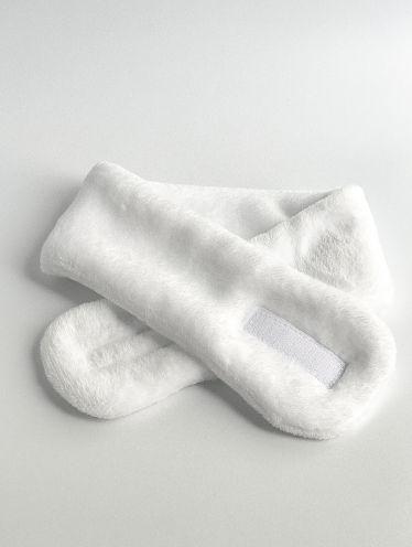 Opaska kosmetyczna pluszowa, biała