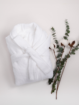 Szlafrok hotelowy frotte biały - M (44-46)