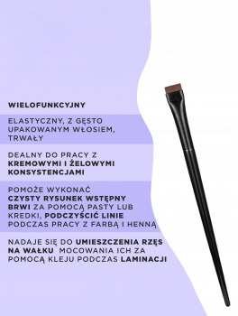 Pędzelek prosty płaski do henny i pasty, czarny