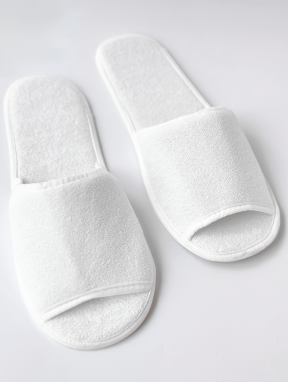 Kapcie hotelowe frotte PREMIUM odkryrte, białe (1 para)