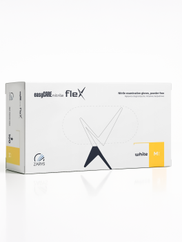 Rękawiczki nitrylowe bezpudrowe, easyCARE flex White (100 szt/op) M