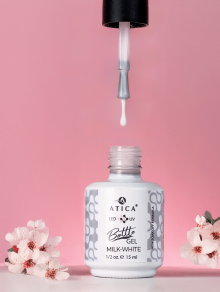 Żel w butelce, Bottle Gel MILK WHITE (15ml), Atica