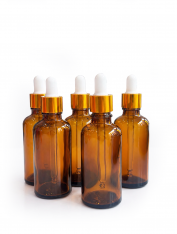 Butelka szklana brązowa z pipetą (50ml)