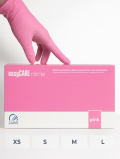 Rękawiczki nitrylowe bezpudrowe, easyCARE Pink