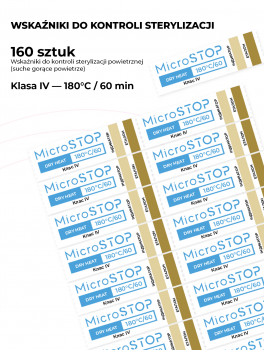 Testy do kontroli sterylizacji powietrze+para, klasa IV, MicroSTOP (100szt)