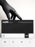 Rękawiczki nitrylowe bezpudrowe, easyCARE Black (100 szt/op) S