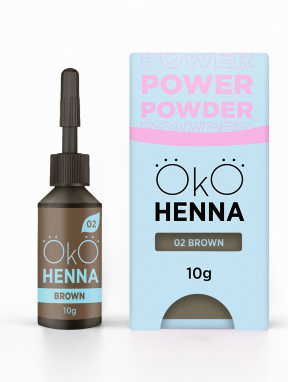 Henna pudrowa do brwi, 02 Brown, OkO (10g)