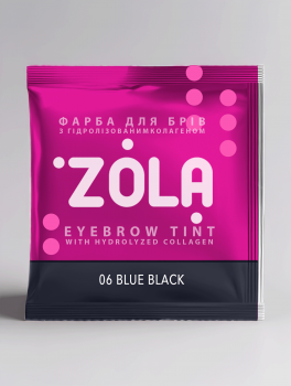 Farbka do rzęs brwi, 06 Blue Black + Oxidant 1.8% (5ml), Zola