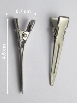 Klipsy fryzjerskie do włosów metalowe, srebrne (10 szt)