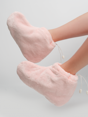 Skarpety kosmetyczne pluszowe do parafiny, różowe (1 para)