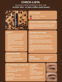 Farbka do brwi, Flash Tint 14 Dark Coffee (10ml), ELAN