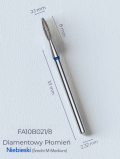 Frez diamentowy płomień 2.1mm, niebieski, Staleks PRO