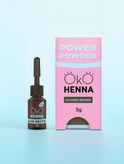 Henna pudrowa do brwi, 03 Dark Brown, OkO (5g)