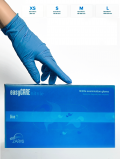 Rękawiczki nitrylowe bezpudrowe, easyCARE Blue (100 szt/op) xs