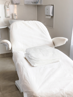 Pokrowiec na fotel, włókninowy, biały (100x220cm) 30g/m² 10 szt