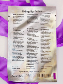 Płatki żelowe pod oczy fioletowe, Clavier (50 par)