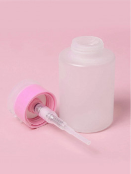 Buteleczka różowa na płyny kosmetyczne z pompką (200ml)