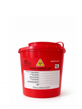 Pojemnik na odpady medyczne, czerwony (1L)