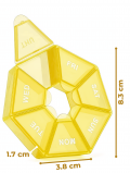 Kasetka tygodniowa na leki okrągły kształt żółta