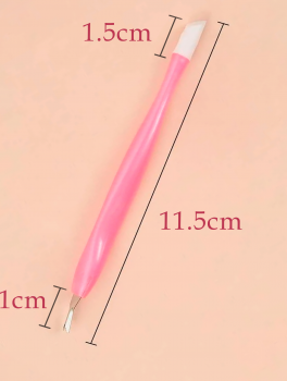 Różowe radełko do usuwania skórek, z gumką