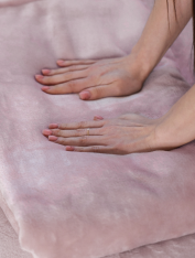 Koc pluszowy, pudrowy róż (110x180cm) 300g/m², CHILA