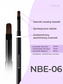 Pędzelek dwustronny do żelu EXPERT 06/10, Staleks PRO