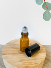 Butelka szklana brązowa roll on z nakrętką 3 ml