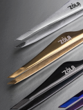 Pęseta do brwi skośna, Professional Tweezers Premium Series SILVER, Zola