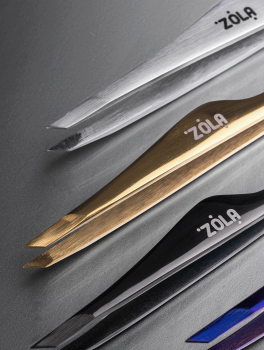 Pęseta do brwi skośna, Premium Series SILVER, Zola
