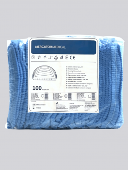 Czepki jednorazowe włókninowe, niebieski (100 szt) Mercator Medical