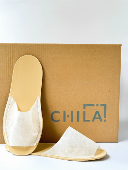 Kapcie hotelowe odkryte, białe (1 para)