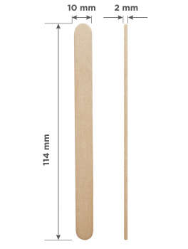 Szpatułki drewniane do wosku, 114x10 mm (100 szt)