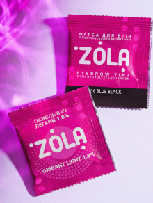 Farbka do rzęs brwi, 06 Blue Black + Oxidant 1.8% (5ml), Zola