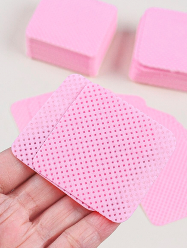 Waciki do paznokci bezpyłowe perforowane, różowe (300 szt)
