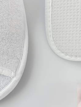 Kapcie hotelowe frotte PREMIUM odkryrte, białe (1 para)