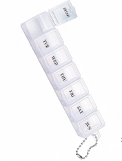 Kasetka tygodniowa na leki prostokątny kształt BRELOK MIX