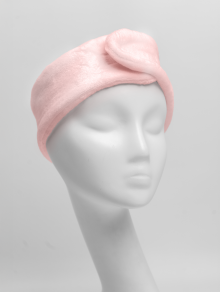 Opaska kosmetyczna do włosów pluszowa, różowa