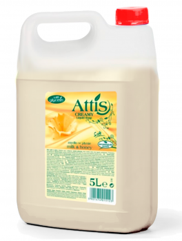 Mydło w płynie do rąk, mleko-miód, ATTIS (5L)