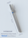 Frez diamentowy ścięty stożek 2.5mm, niebieski, Staleks PRO