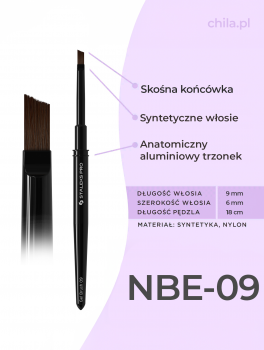 Pędzelek do żelu skośny EXPERT 09 (6/9mm), Staleks PRO