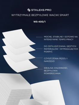 Waciki bezpyłowe grube SMART (400 szt), Staleks PRO